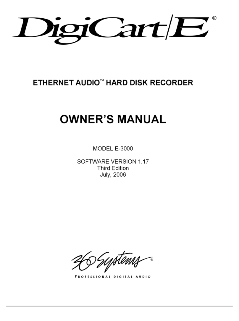 360 Systems Digicart-E E-3000 owner's manual
