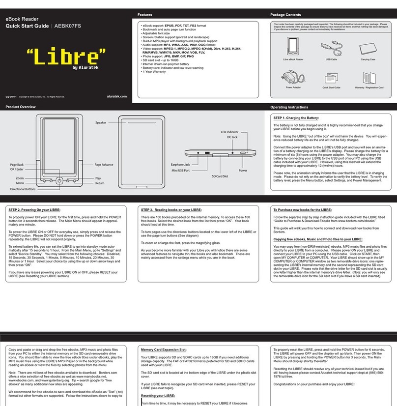 Aluratek Libre color AEBK07FS User manual