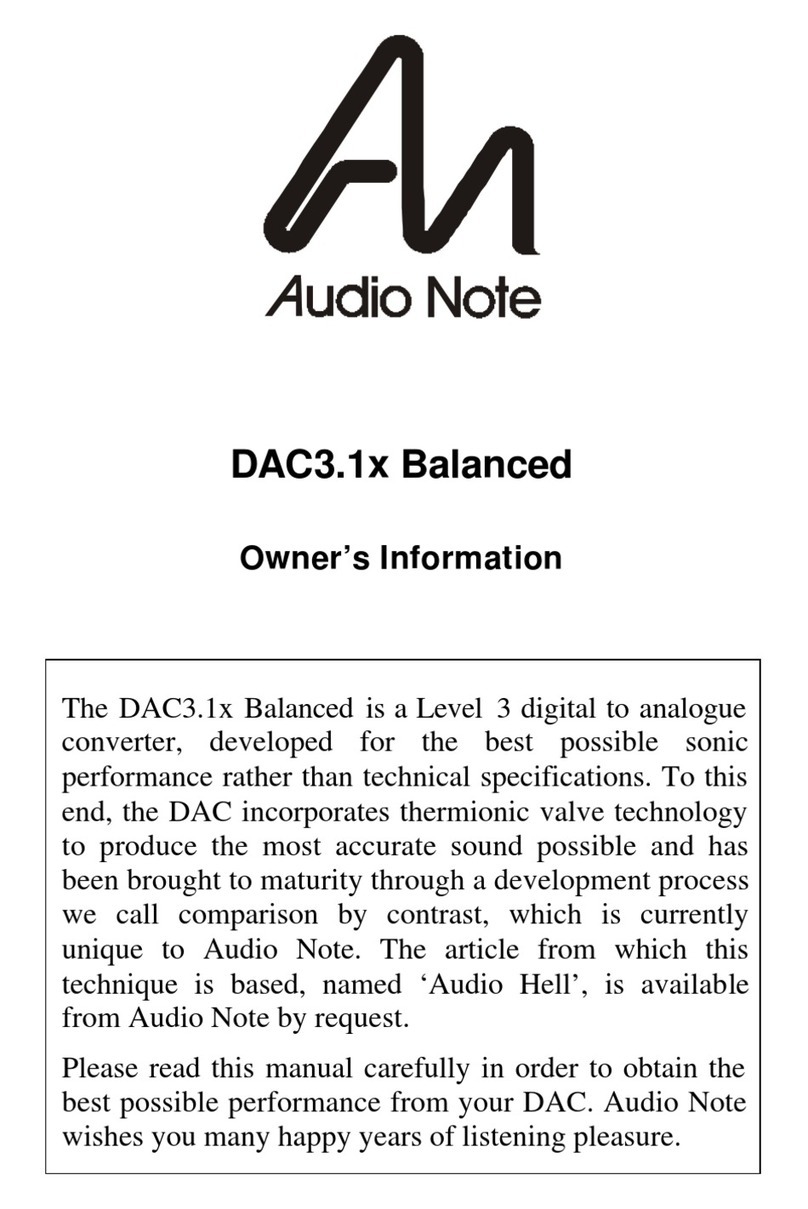 Audio Note DAC3.1x Balanced Technical manual