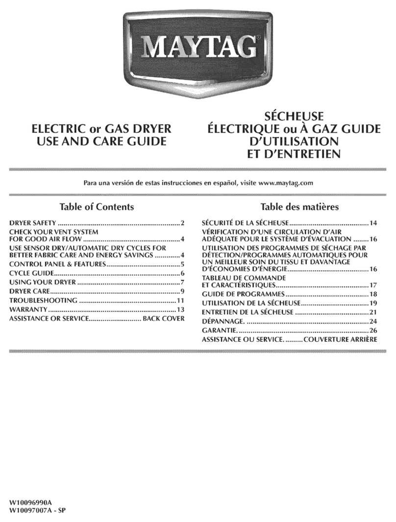 Maytag W10097007A-SP use & care