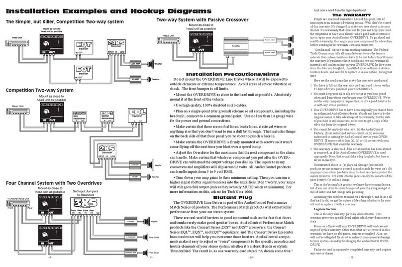 Audio Control OVERDRIVE User manual