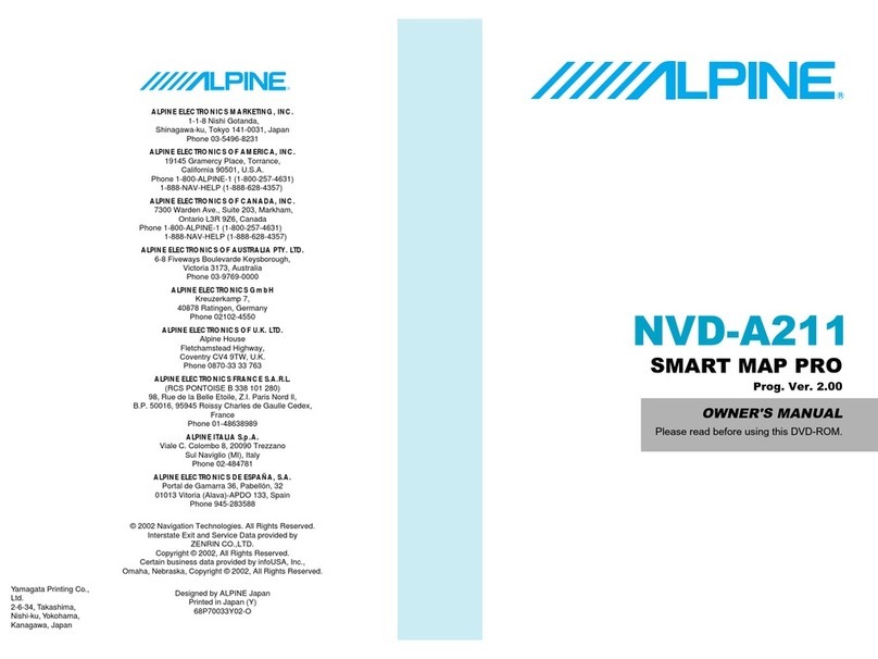 Alpine NVD-A211 SMART MAP PRO owner's manual