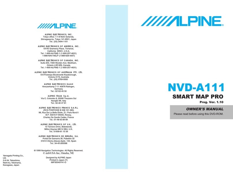 Alpine NVD-A111SMART MAP PRO User manual
