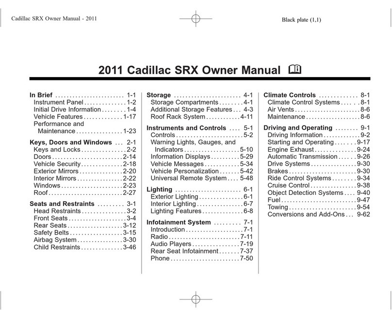 Cadillac 2011 SRX CROSSOVER User manual