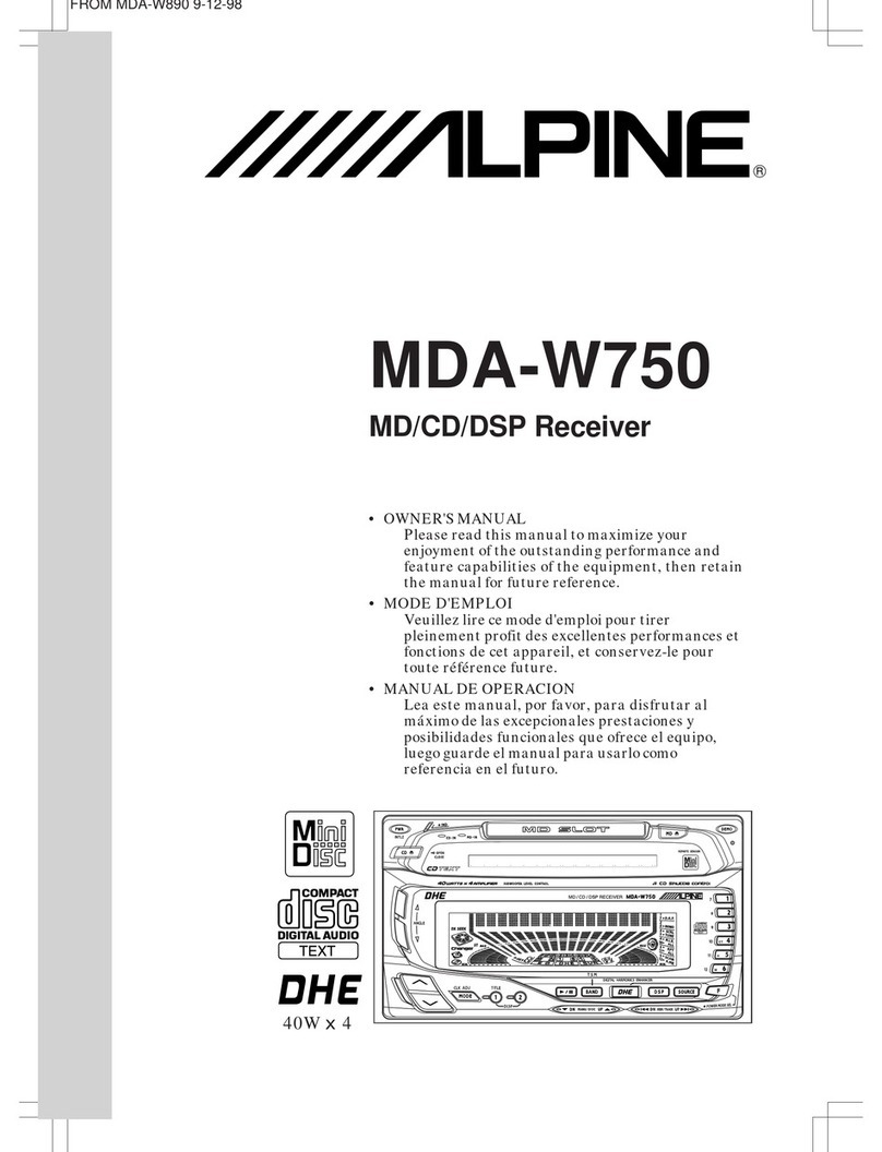 Alpine MDA-W750 User manual