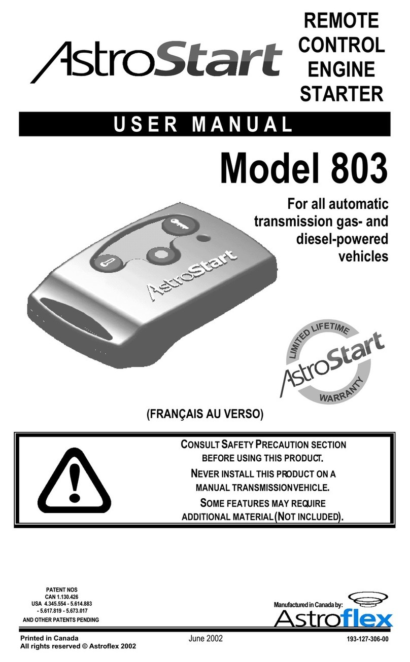 AstroStart 803 User manual AstroStart 803 User manual