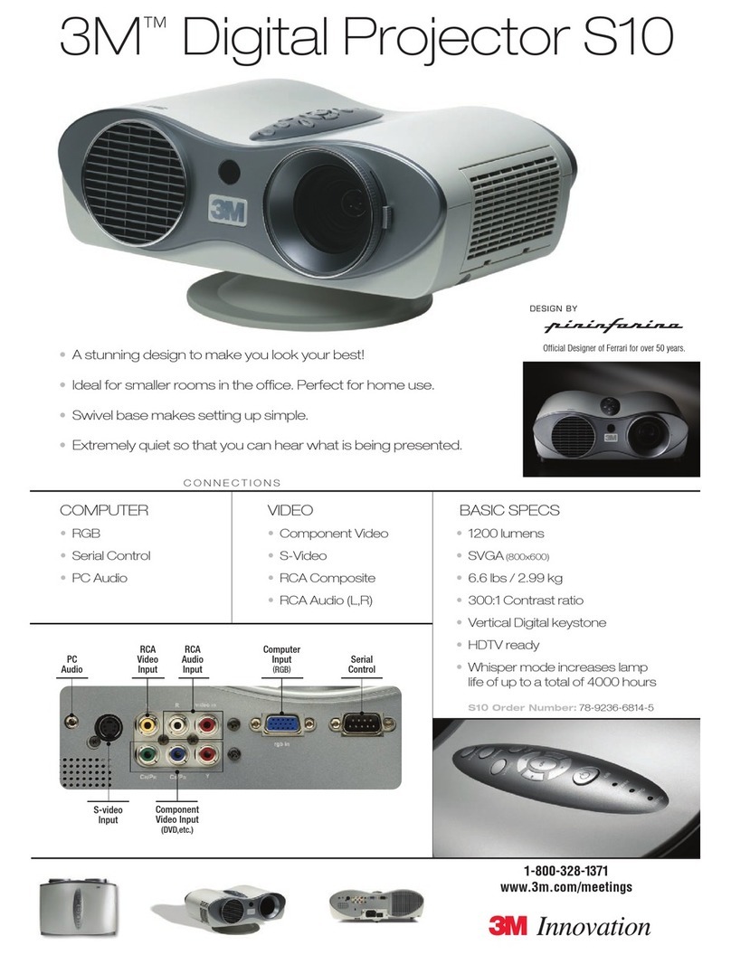 3M Multimedia Projector S10 User manual