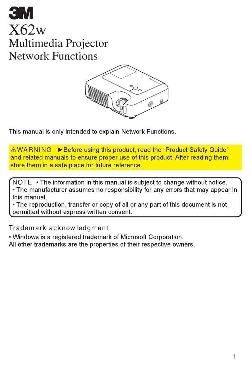 3M Multimedia Projector X62w Parts list manual