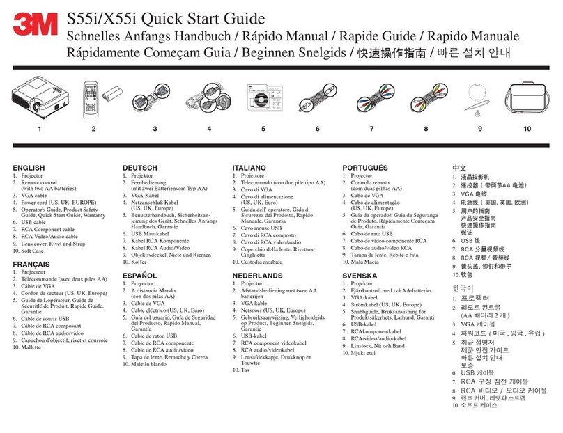 3M Multimedia Projector S55i User manual