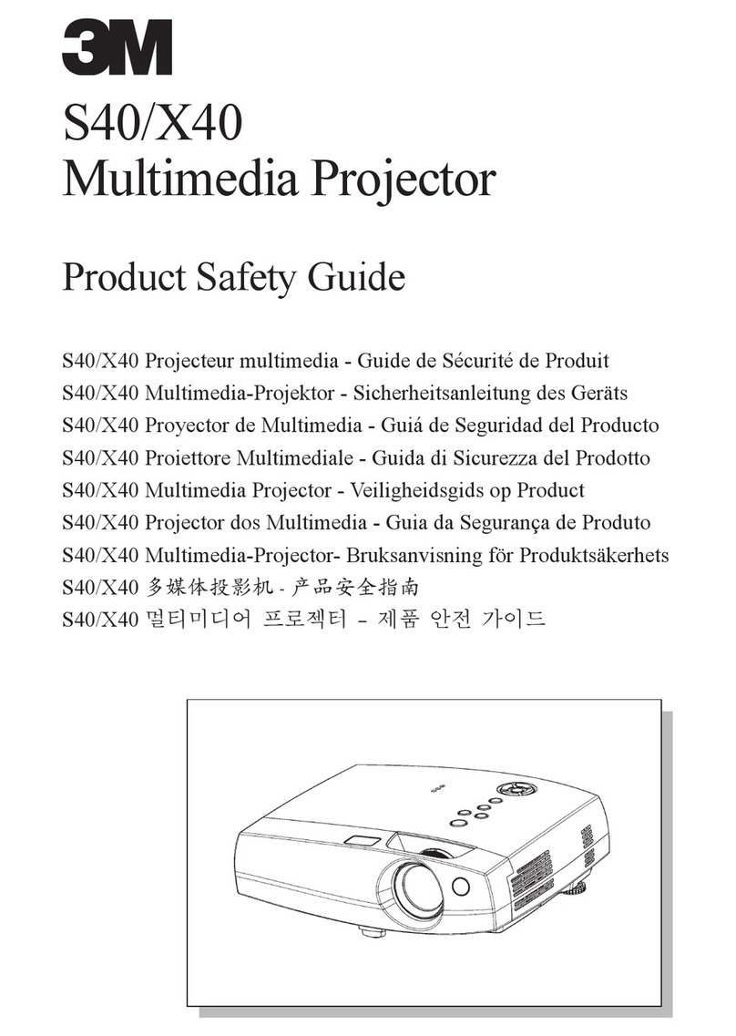 3M Multimedia Projector S40 Installation and operating manual