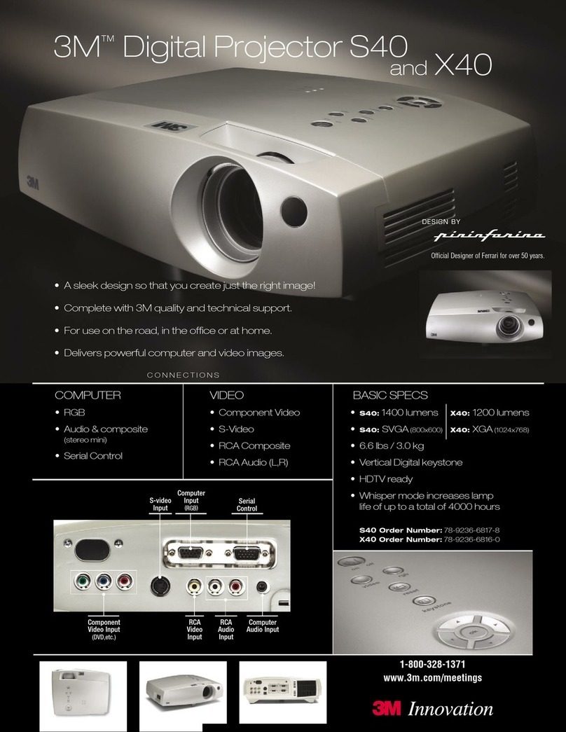 3M Multimedia Projector S40 Specification sheet