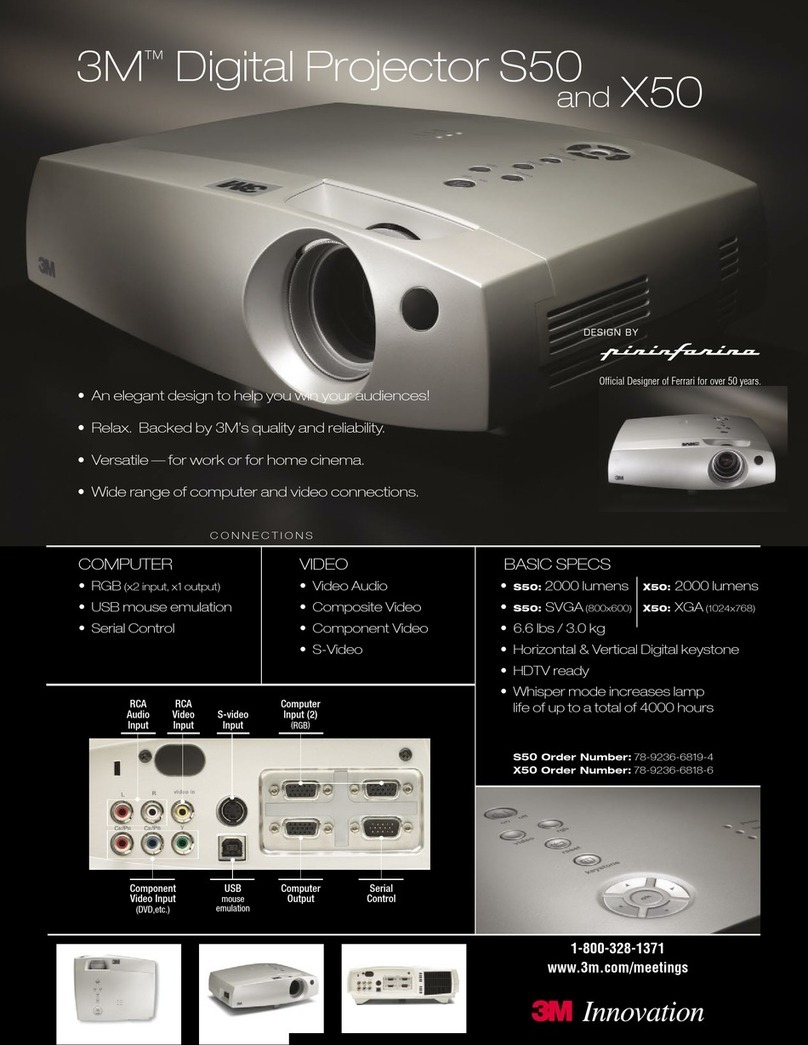 3M Multimedia Projector S50 Specification sheet