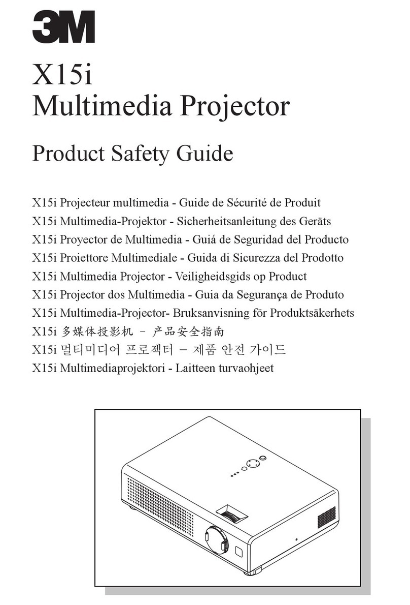 3M Multimedia Projector X15i Installation and operating manual
