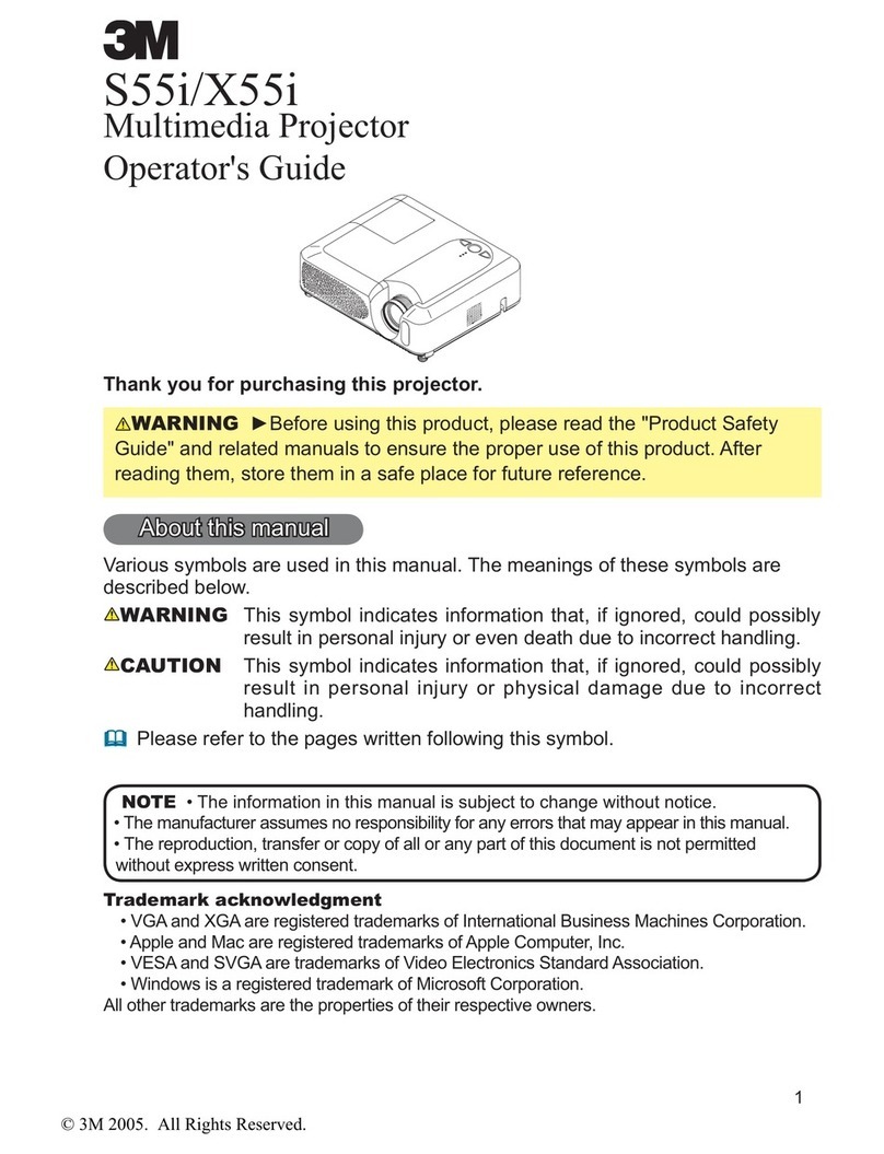 3M Multimedia Projector S55i Manual