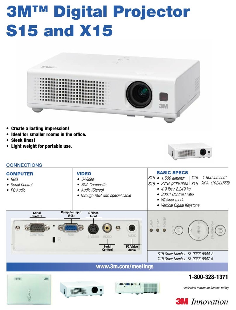 3M Multimedia Projector S15 User manual
