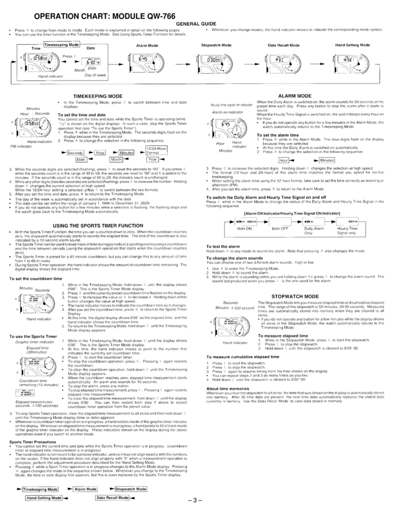 Casio QW-766 Configuration guide