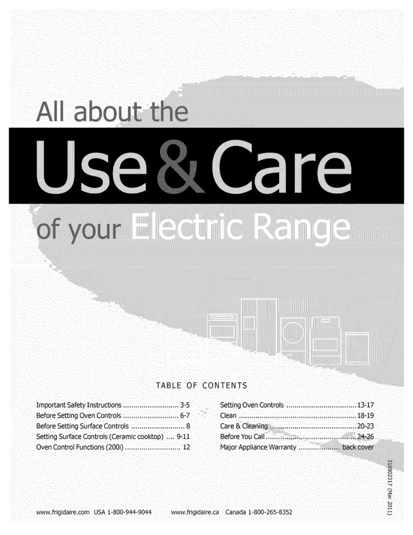 Electrolux Eecric Range Owner's manual