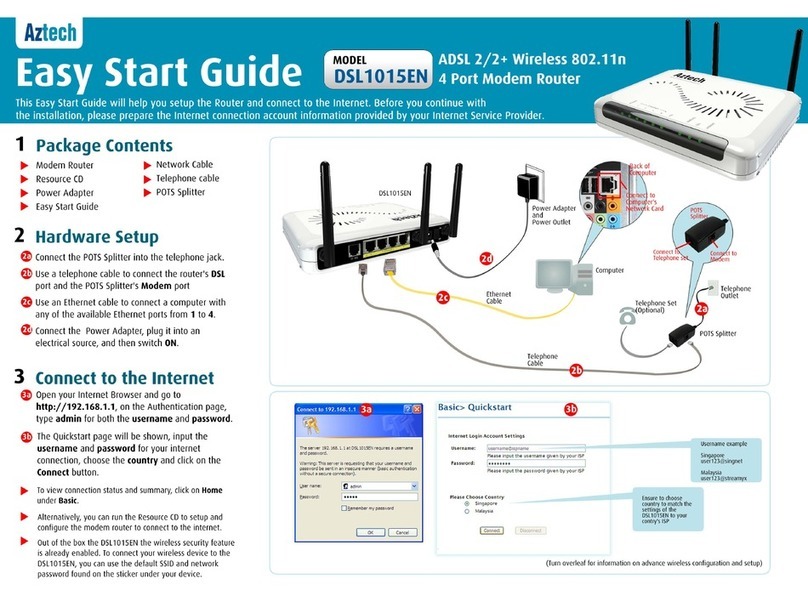 Aztech DSL1015EN L Easy start guide