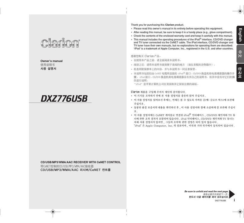 Clarion DXZ776usb User manual