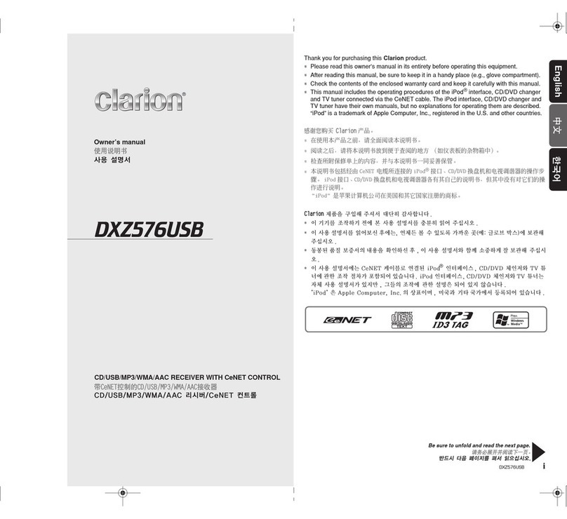 Clarion DXZ576USB User manual