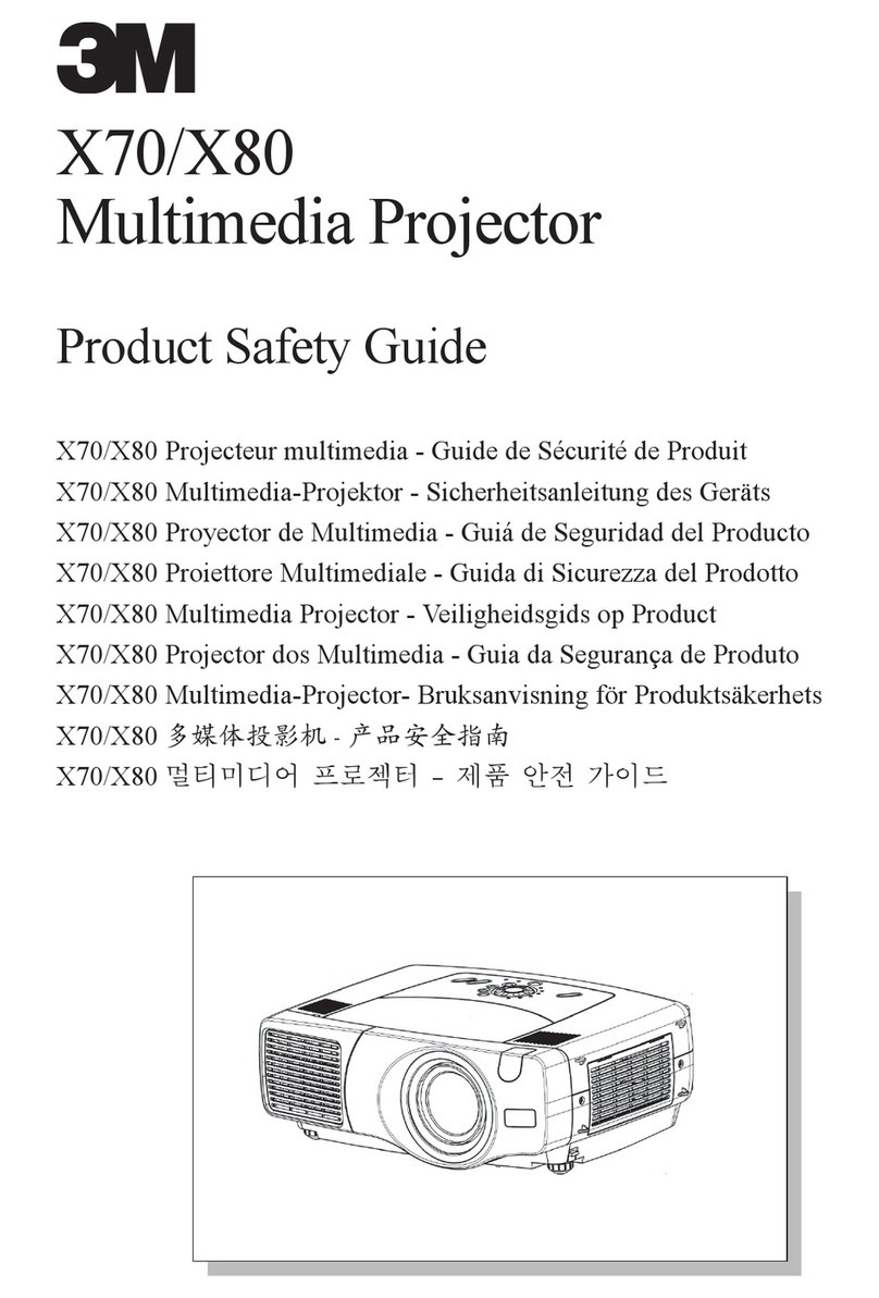 3M Multimedia Projector X70 Installation and operating manual
