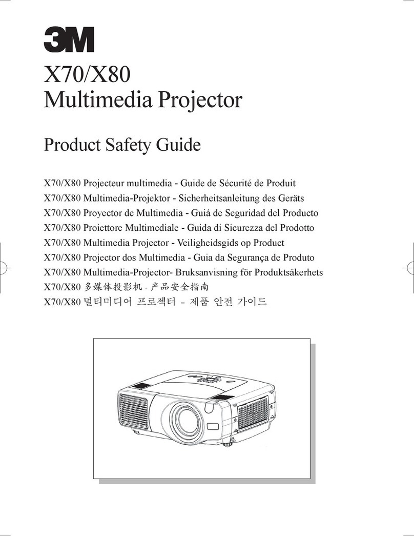 3M Multimedia Projector X70 Installation and operating manual