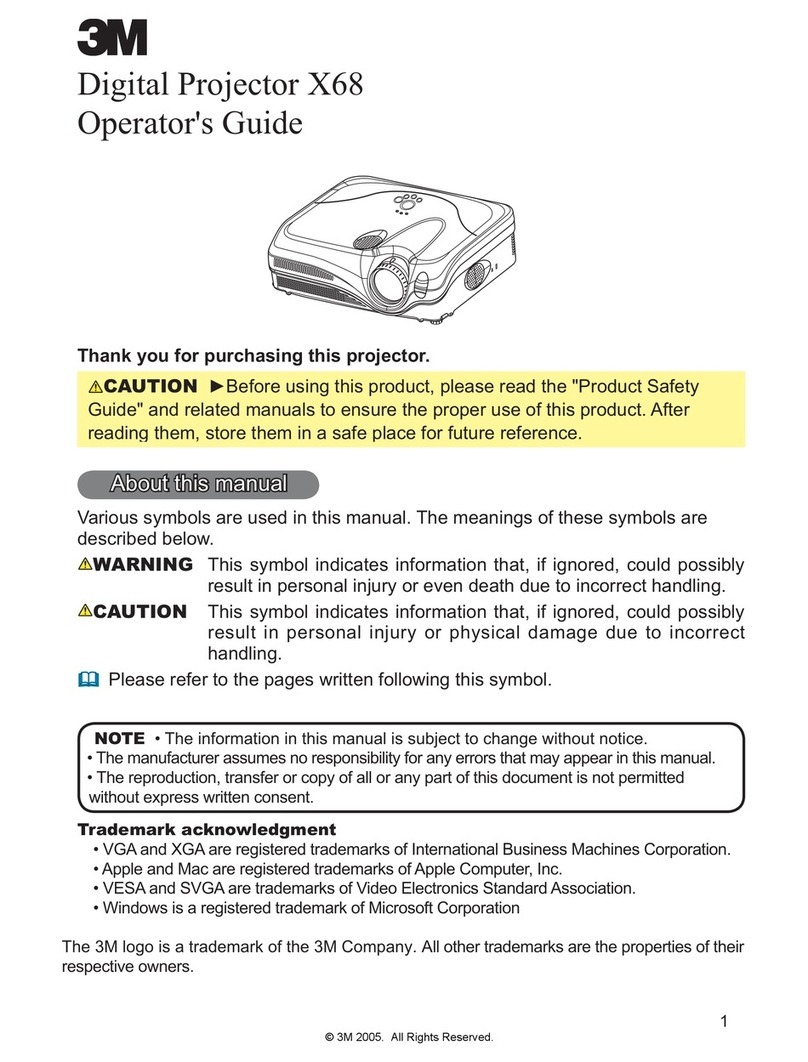 3M Multimedia Projector X68 Manual
