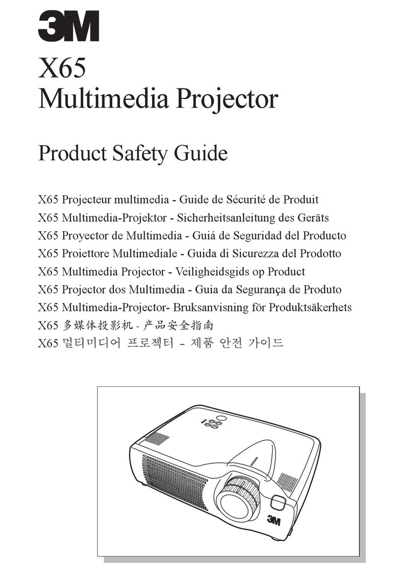 3M Multimedia Projector X65 Installation and operating manual