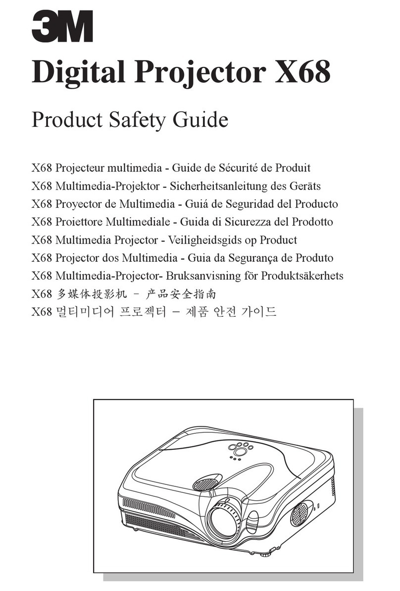 3M Multimedia Projector X68 Installation and operating manual