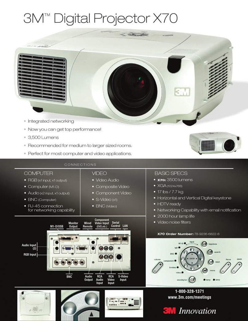 3M Multimedia Projector X70 User manual