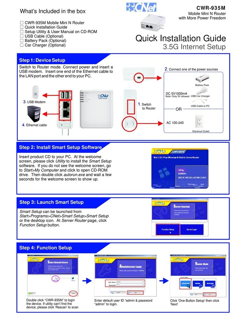 CNET CWR-935M Quick installation guide