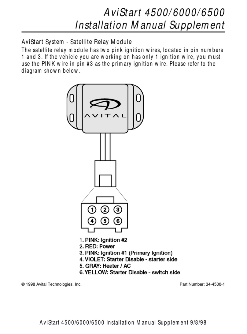 Avital AviStart 4500 Configuration guide