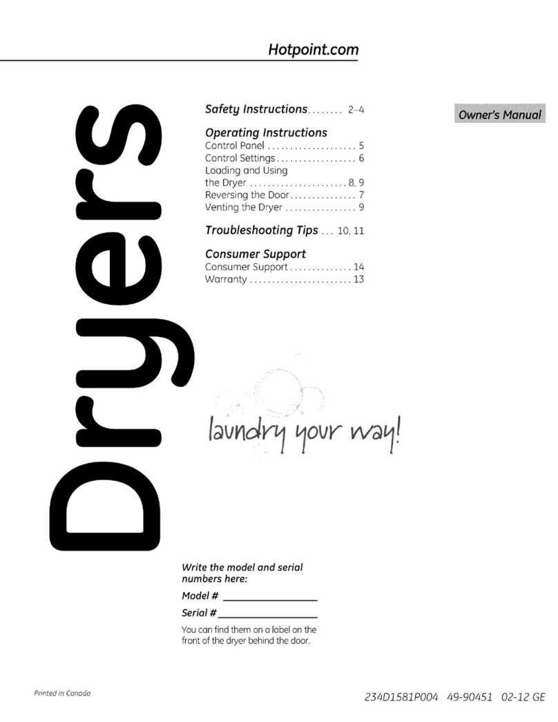 Hotpoint Dryers owner's manual