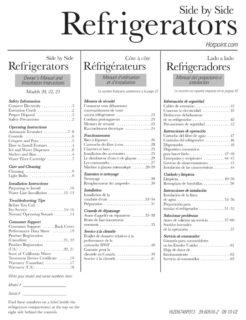 Hotpoint FFUQ 20 Series Operating instructions