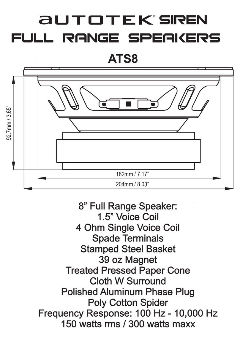 Autotek ATS8 User manual