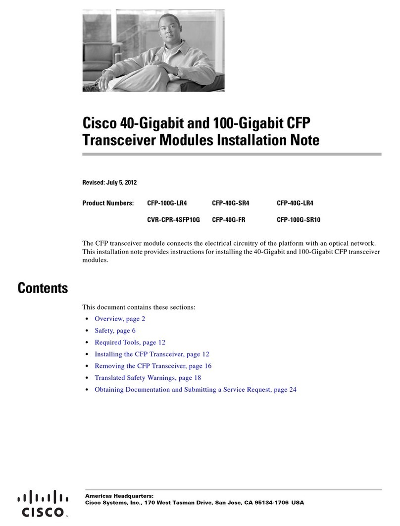 Cisco 40-Gigabit and 100-Gigabit CFP Transceiver... Installation notes Cisco 40-Gigabit and 100-Gigabit CFP Transceiver... Installation notes