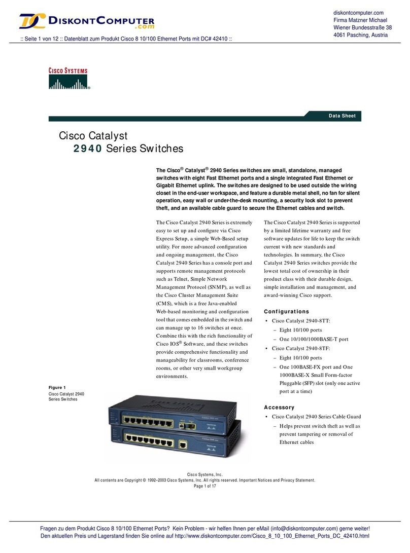 Cisco Catalyst Series Switch 2940 User manual