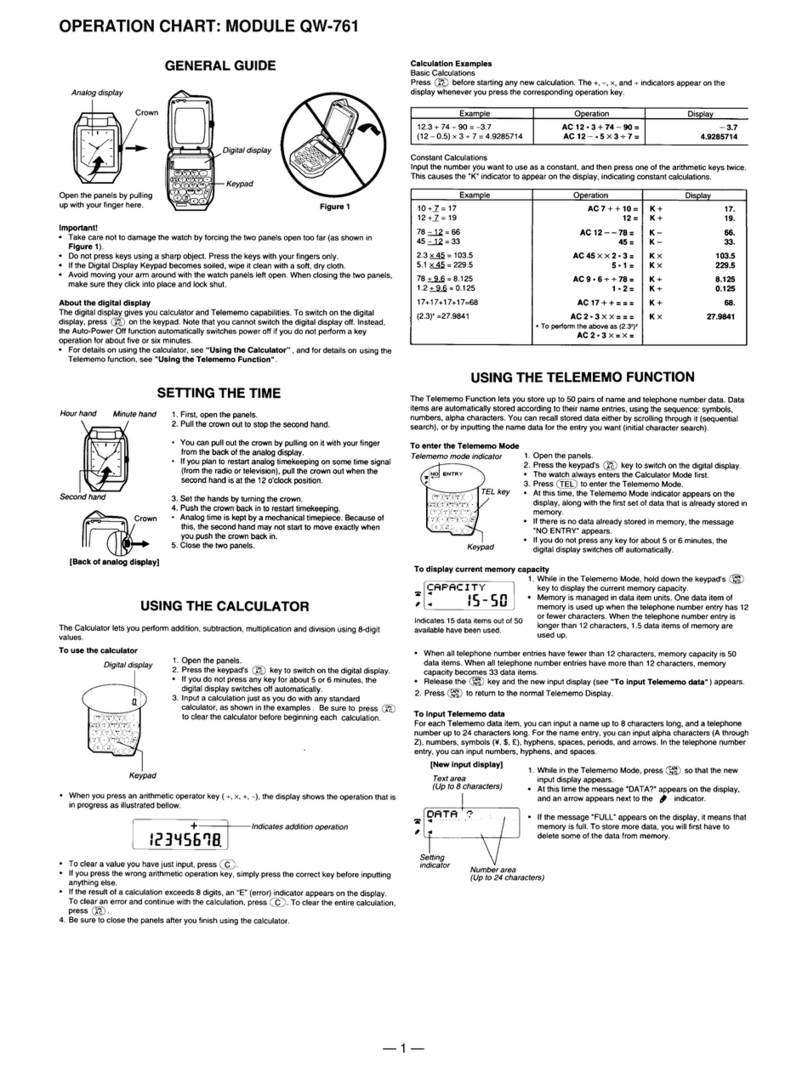 Casio QW-761 Configuration guide