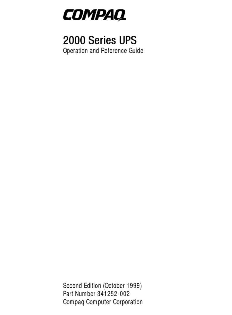 Compaq 2000 Series UPS Operation and reference guide