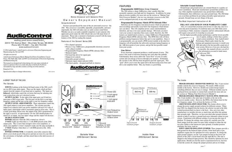 Audio Control 2XS owner's manual
