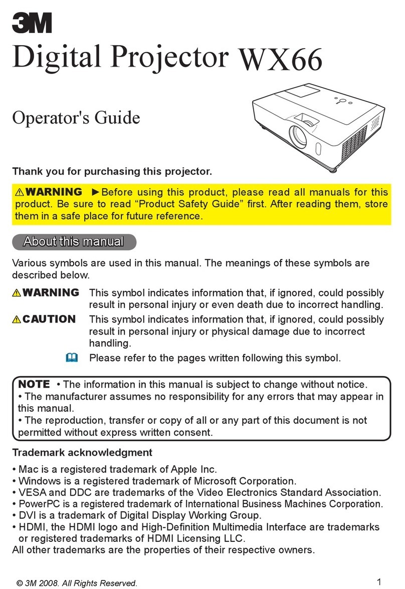3M Digital Projector WX66 Operator's guide