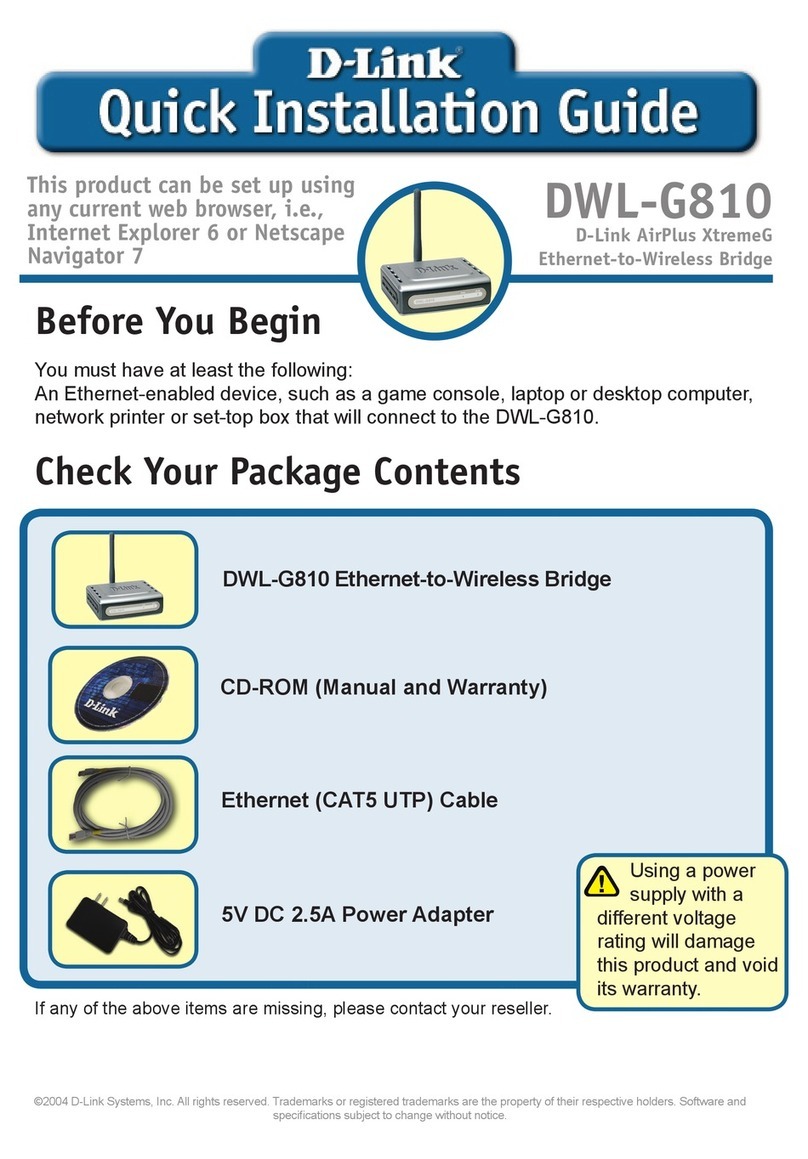 D-Link AirPlus XtremeG Ethernet-to-Wireless Bridge... User manual