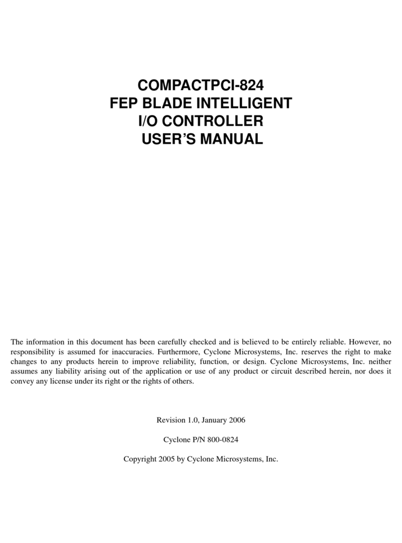 CyClone COMPACTPCI-824 FEP BLADE INTELLIGENT I/O... user manual