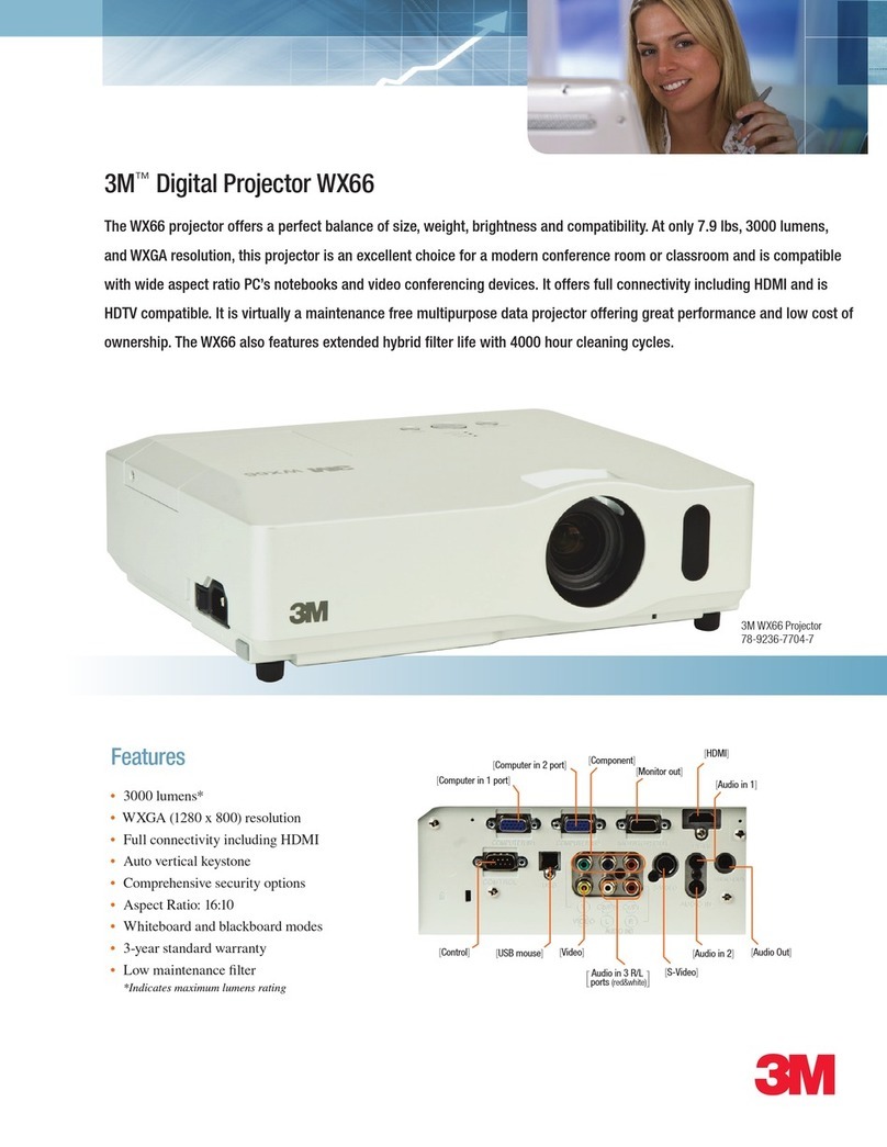 3M Digital Projector WX66 User manual