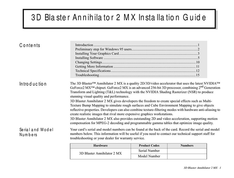 Creative 3D BLASTER ANNIHILATOR 2 MX GB0050 installation guide