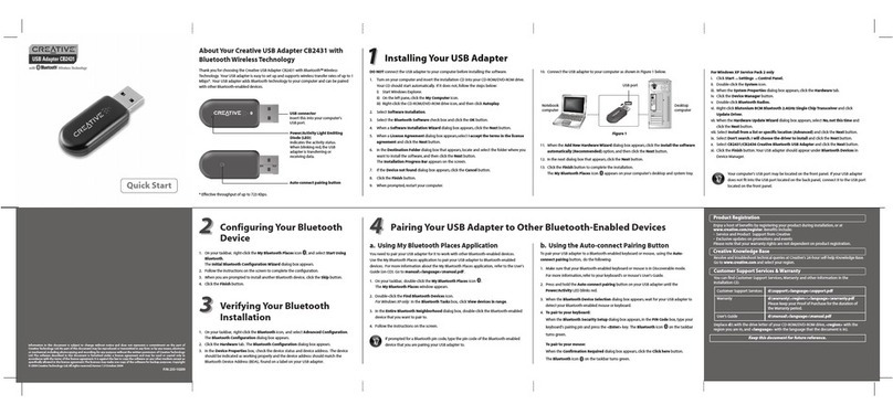 Creative USB Adapter CB2431 User manual Creative USB Adapter CB2431 User manual
