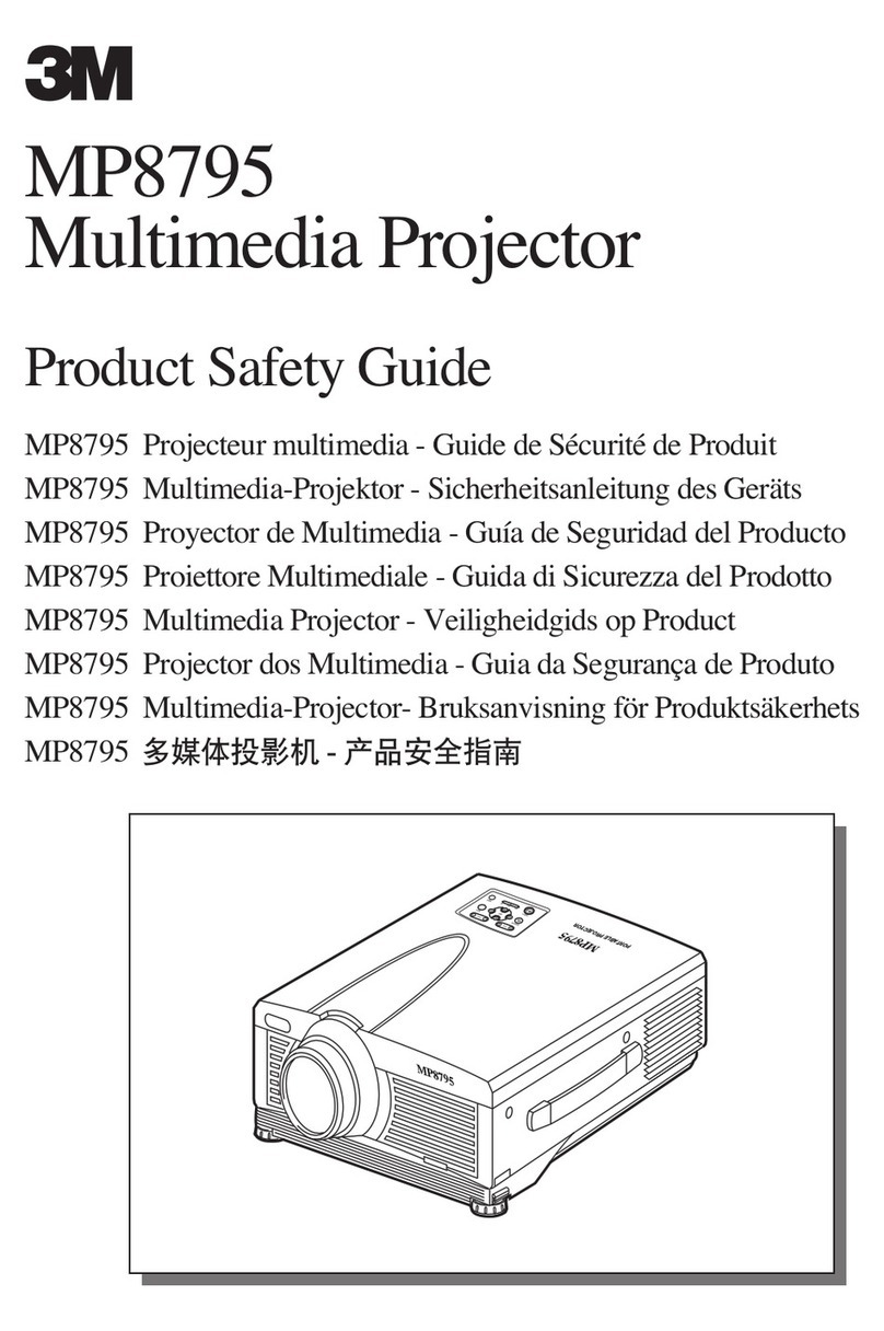 3M Multimedia Projector MP8795 Installation and operating manual