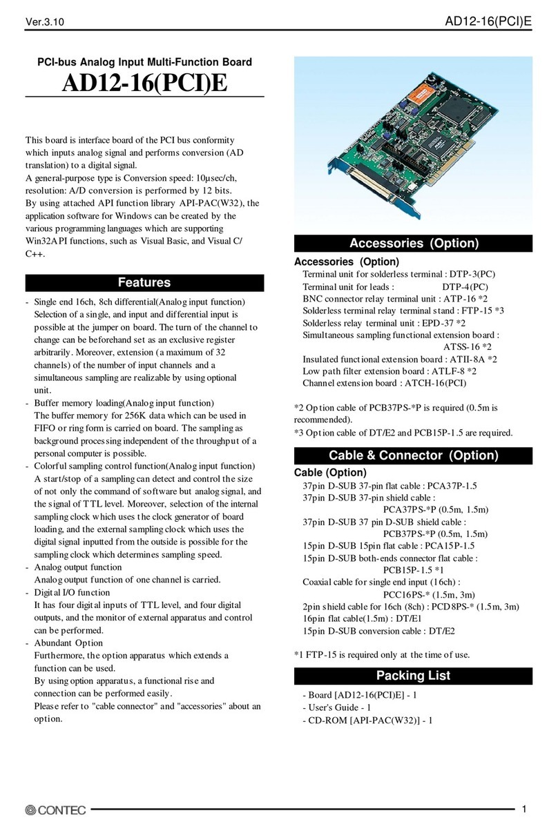 Contec PCI-bus Analog Input Multi-Function Board... User manual