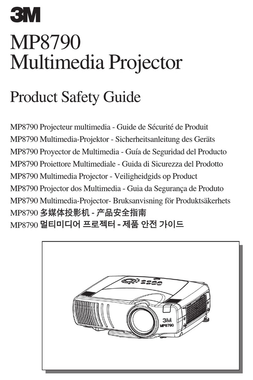 3M Multimedia Projector MP8790 Installation and operating manual