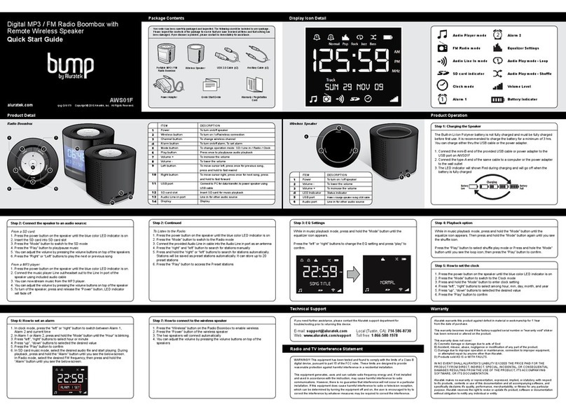 Aluratek Bump AWS01F User manual